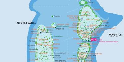 Maldivas aeroportos mapa