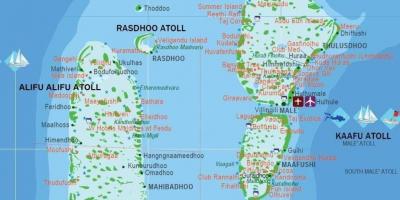 Mapa de maldivas turística