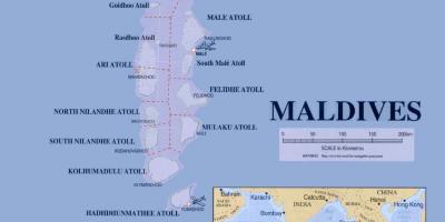 Mapa mostrando maldivas
