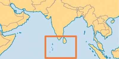 Maldivas illa localización no mapa do mundo