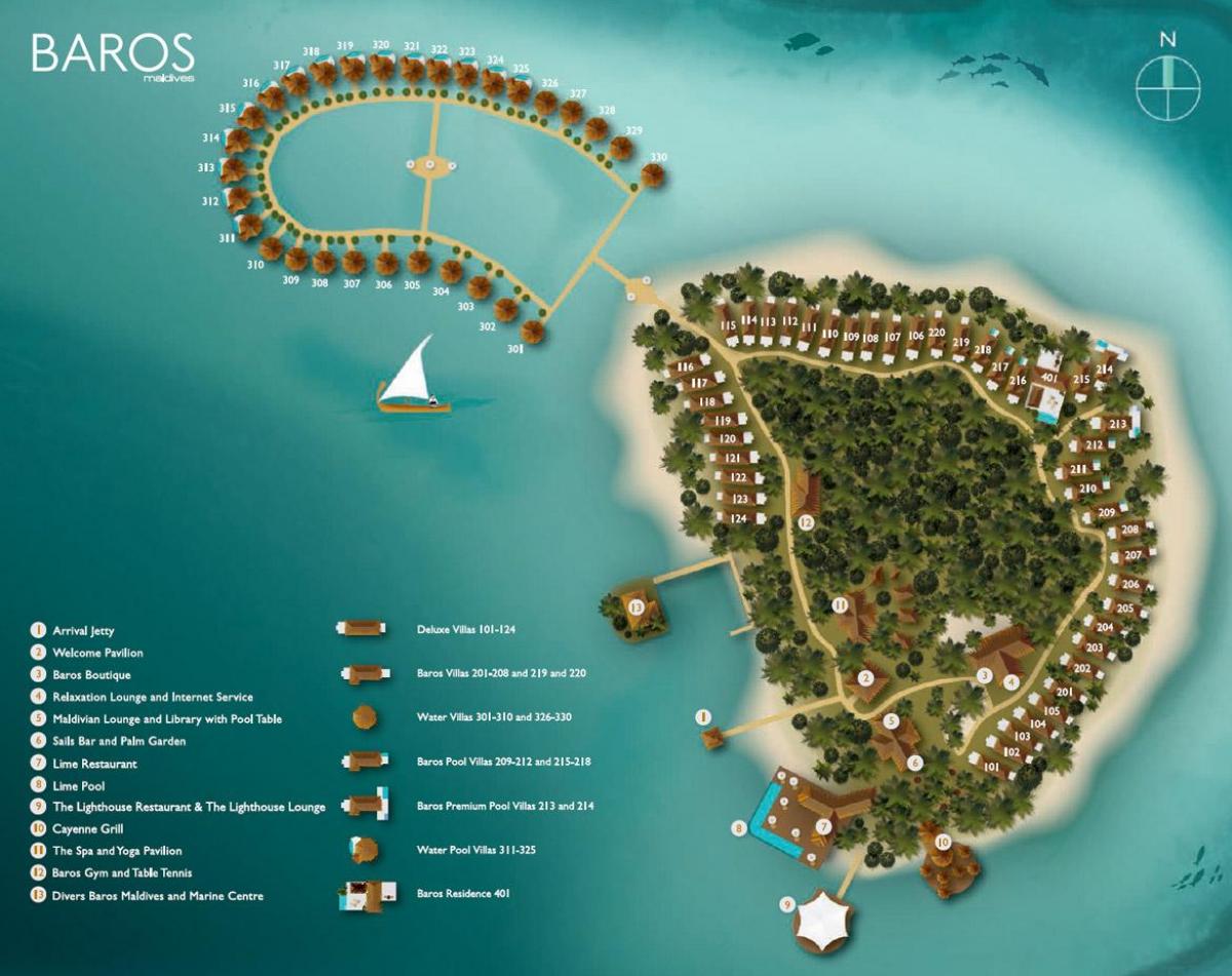 mapa de baros maldivas