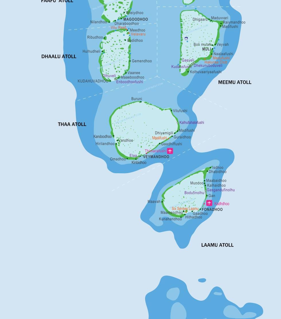 mapa de kandooma maldivas