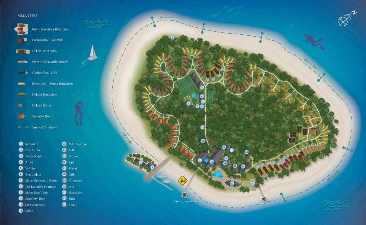 kurumba maldivas resort mapa