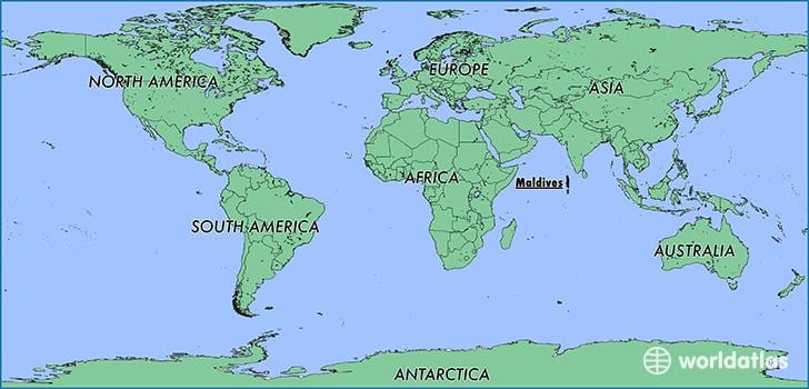 mapa maldivas países veciños