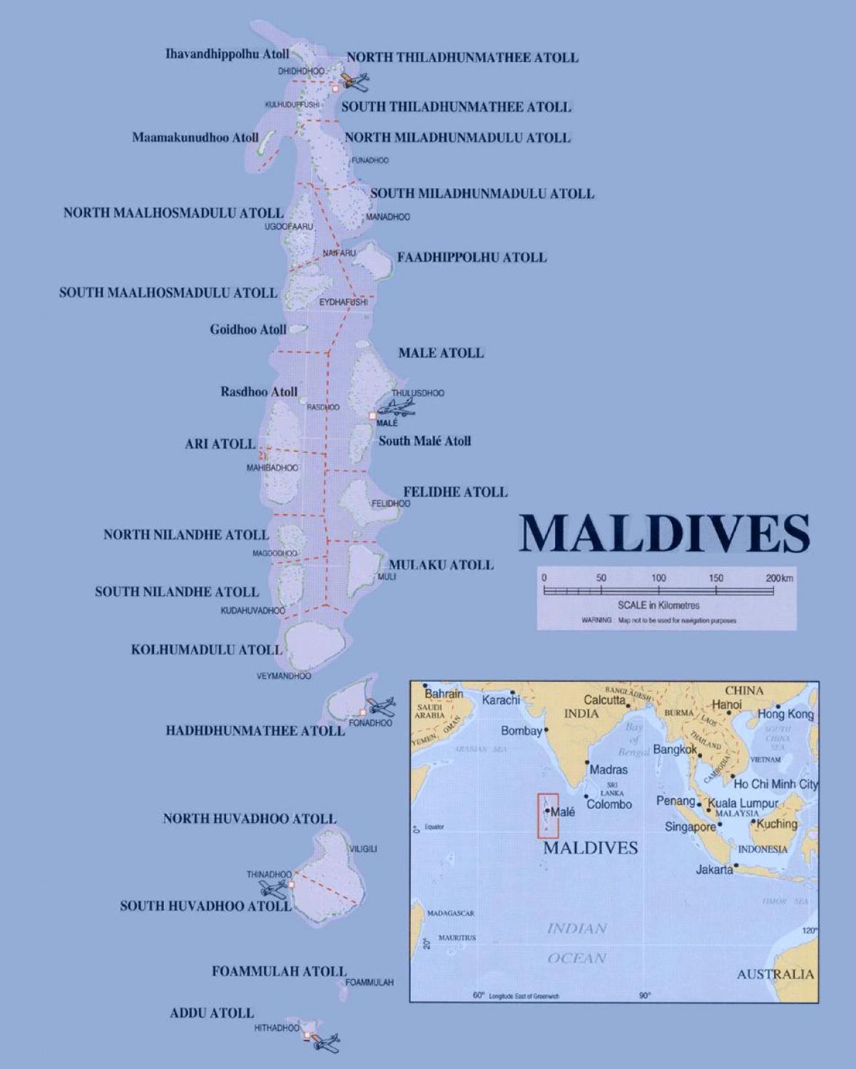 mapa de maldivas política