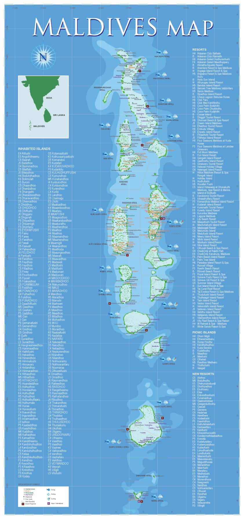 maldivas xeográfica mapa