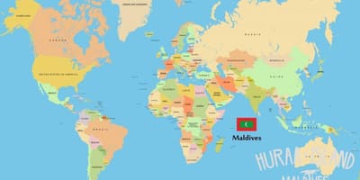 Mapa de maldivas no mapa do mundo