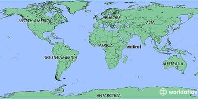 Mapa maldivas países veciños
