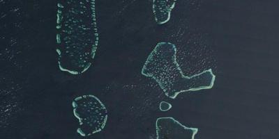 Mapa de satélite de maldivas
